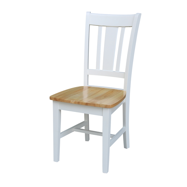 International Concepts San Remo Splatback Chair, Set of 2, White/Natural C02-10P